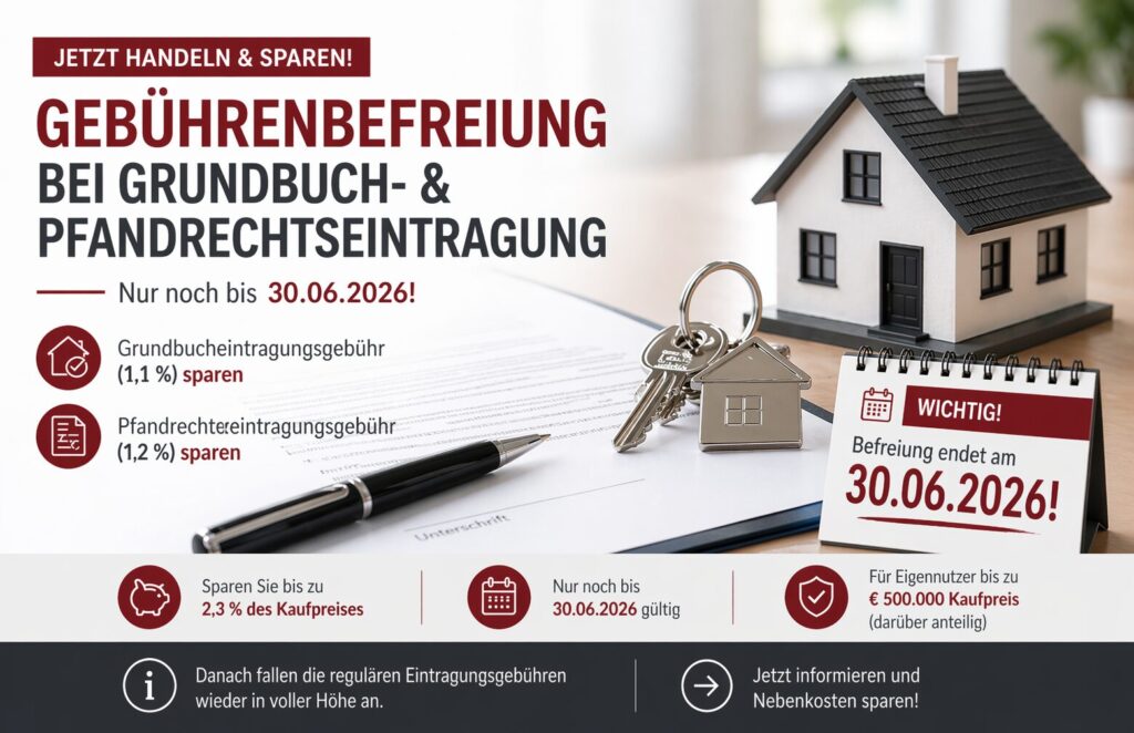 Nicht verpassen: Geb&uuml;hrenbefreiung bei Grundbuch & Pfandrecht l&auml;uft aus! - Eine Immobilie von BSC Immobilien